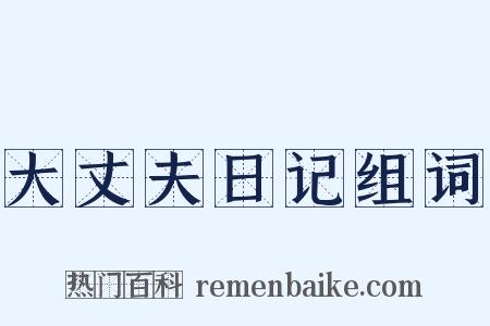 大丈夫日记组词是什么意思的图片